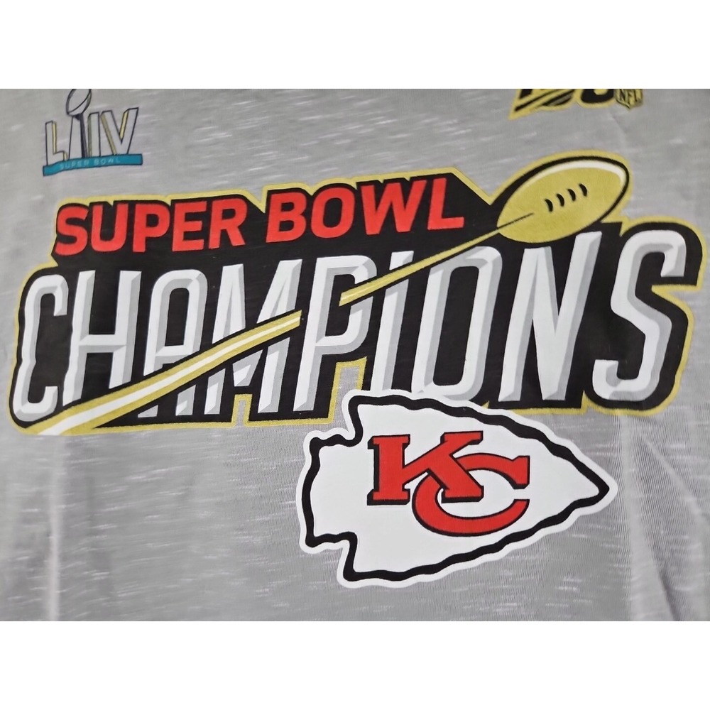 Fanatics Kansas City Chiefs Shirt Adult XXXL Super Bowl LIV Champions Gray New
